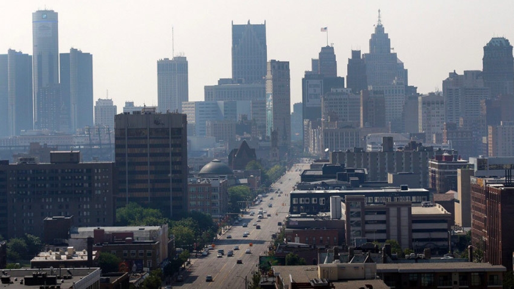 Detroit city skyline