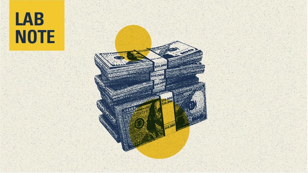 money stack with lab note logo