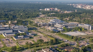 Aerial photo of the North Campus Research Complex