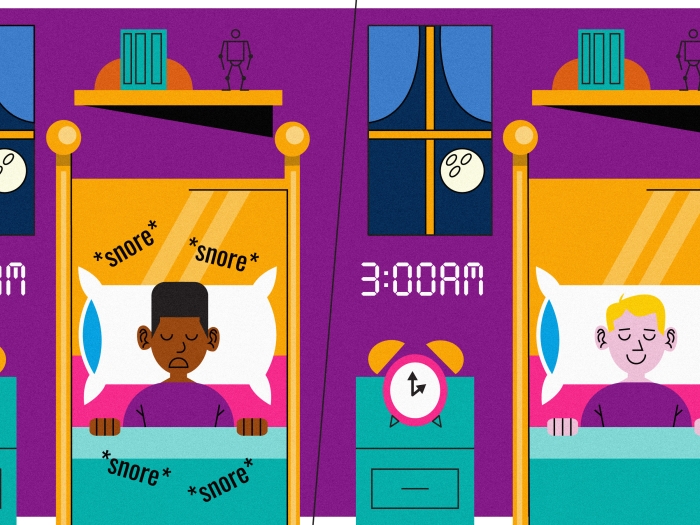 sleeping kids purple teal orange pink