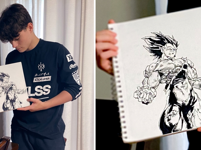 boy sketching comics