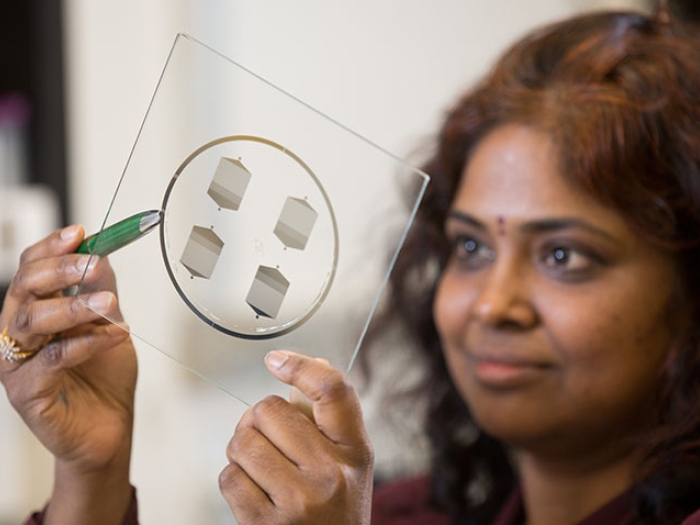 Doctor looking at sample