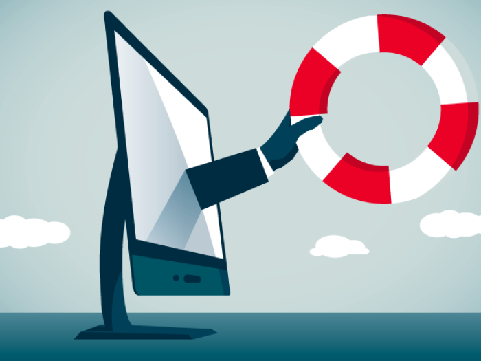 computer monitor life preserver clouds 