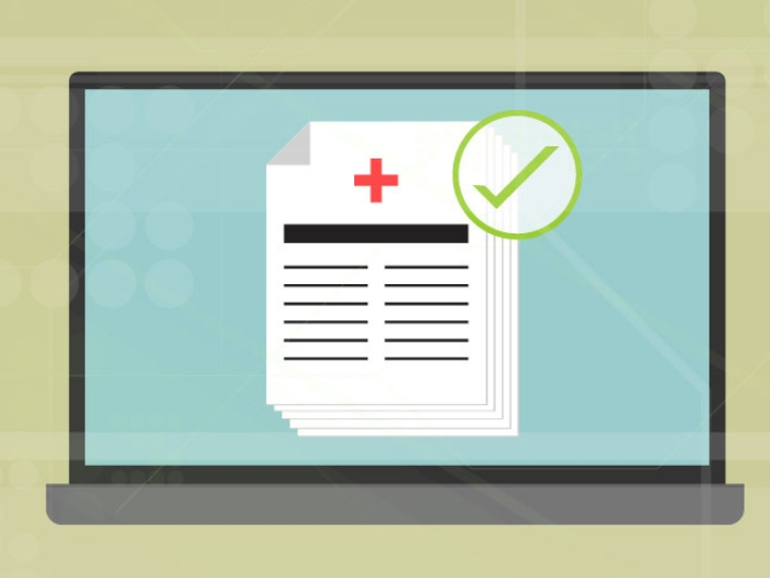 Image of laptop with medical records