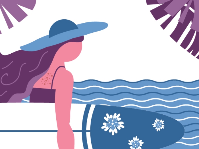 Outside by the water