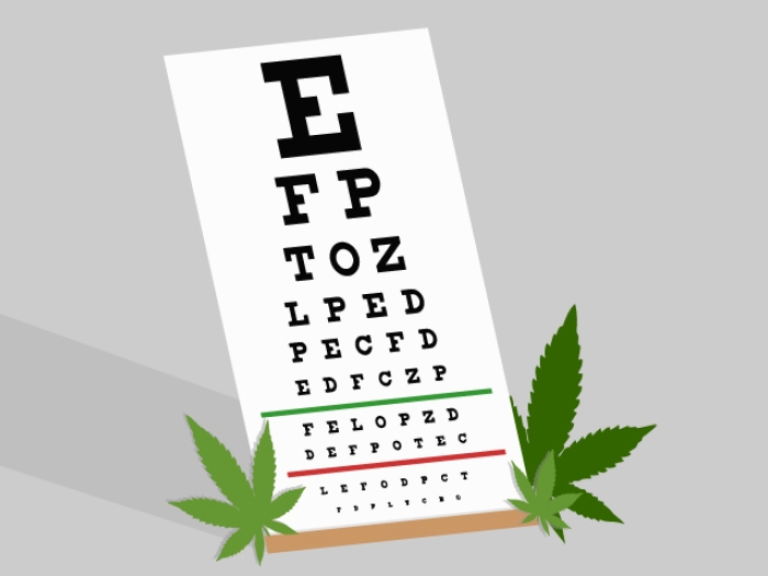 Eye chart with marijuna