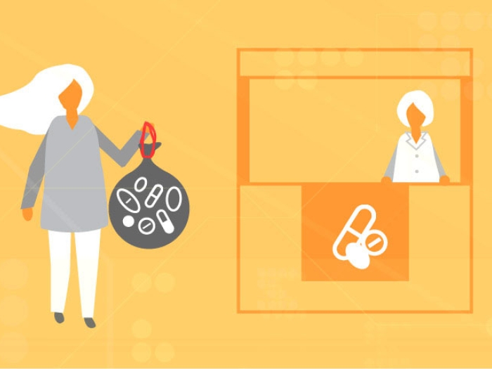 person with garbage bag 