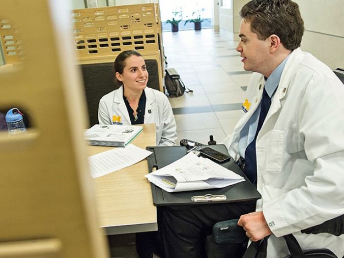 Michigan med doctors having a discussion