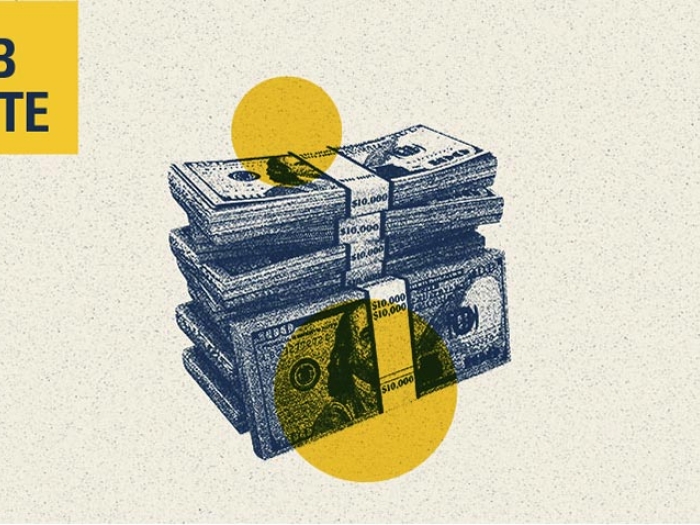 money stack with lab note logo