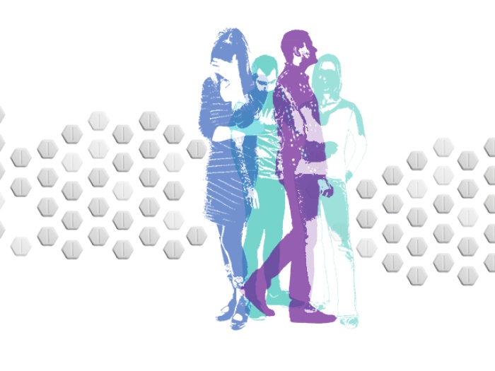 Illustration of sad people depicting opioid abuse