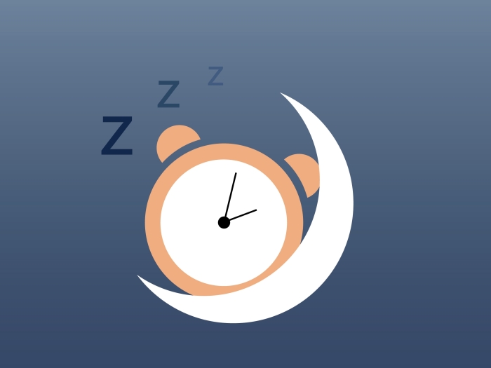 A moon and an alarm clock signifying the end of daylight savings time