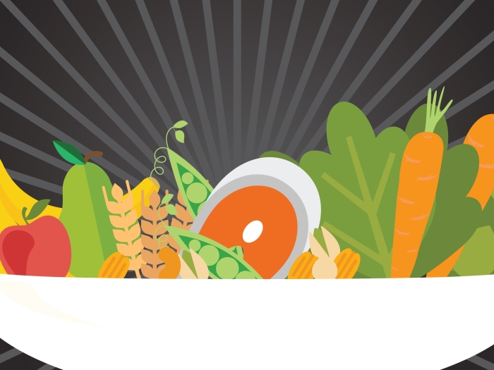 Bowl of fruits, vegetables, &amp;amp; grains that reduce cancer-related fatigue