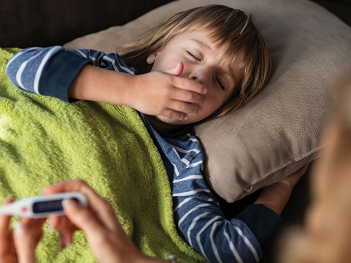 child cough sick parent with temp check