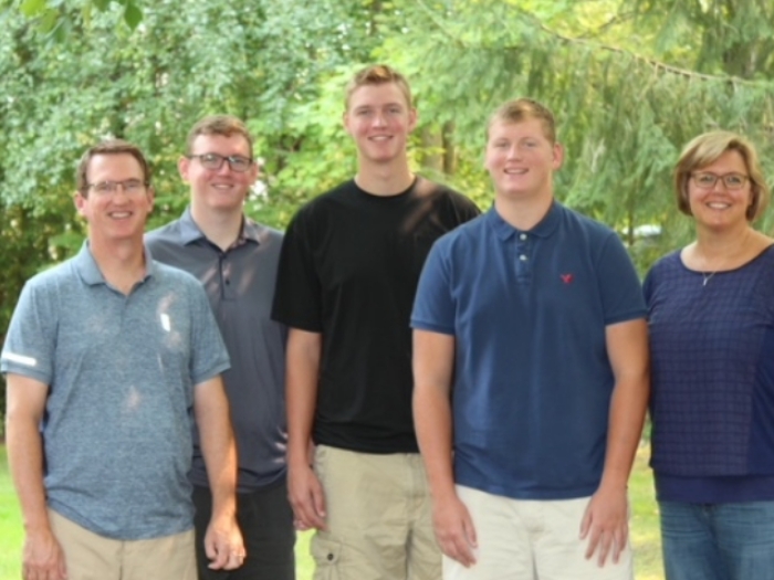 TV weatherman Dave Rexroth with his family in 2014