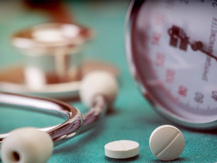 Stethscope and pills