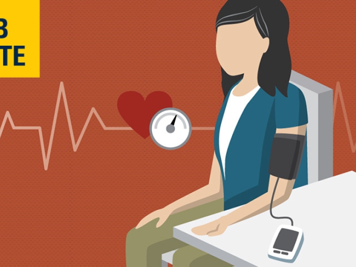 woman sitting blood pressure