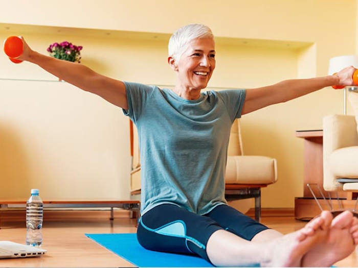 Women doing light weight training rehab