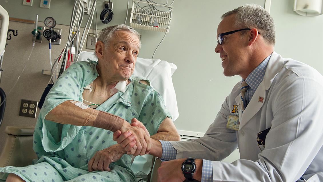 Doctor and patient shaking hands