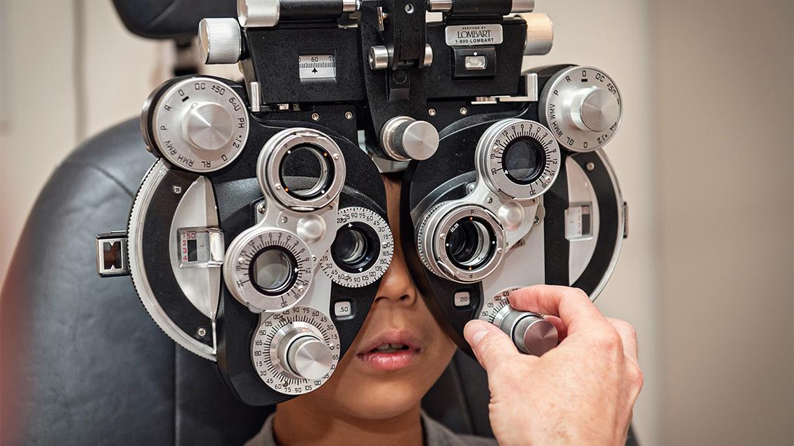 Child having an eye exam