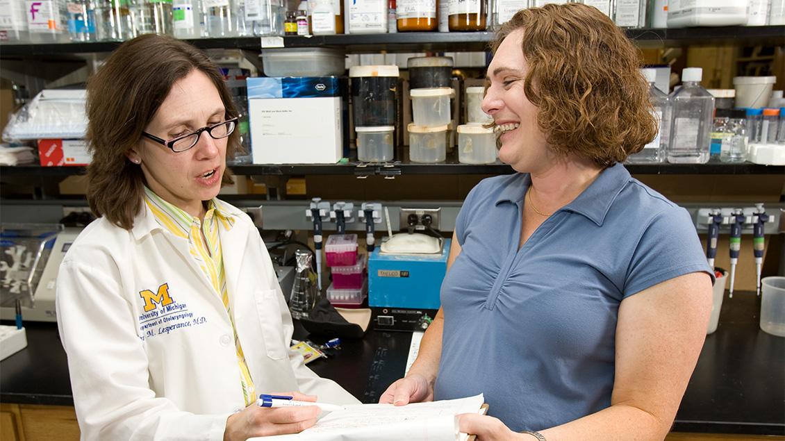 Doctor and research assistant