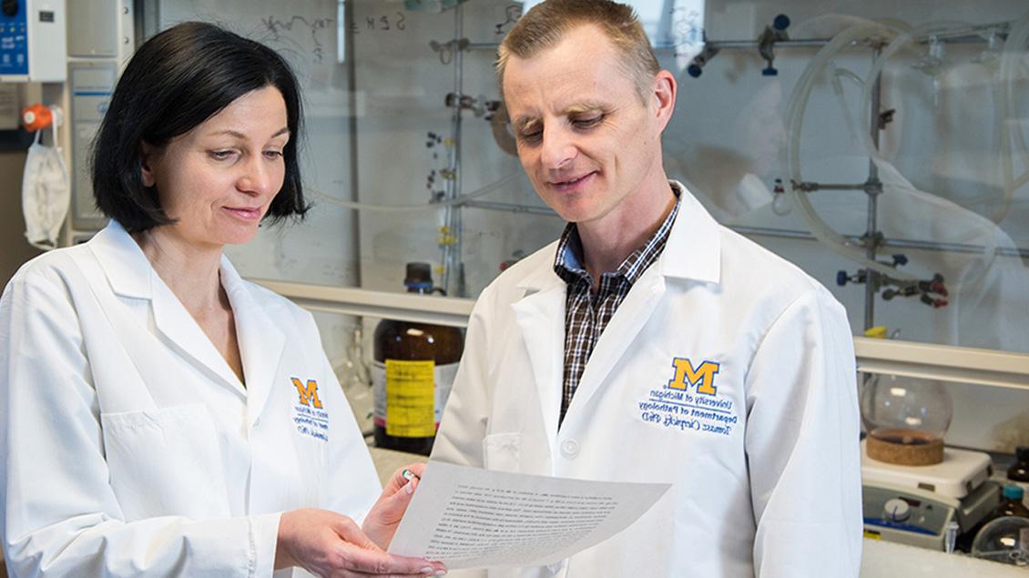 Two doctors reviewing a document