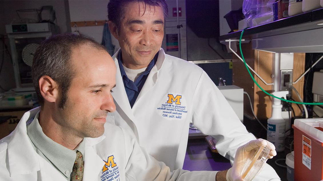 Two researchers in lab