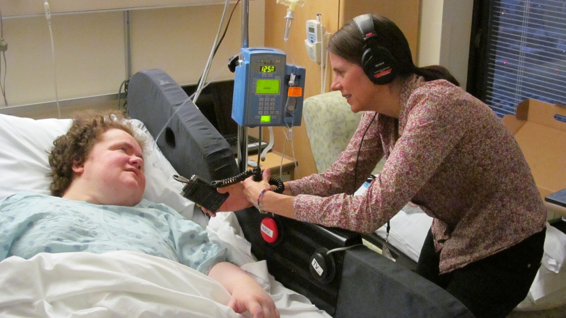 A patient tells a story for the Bedside Story Studio