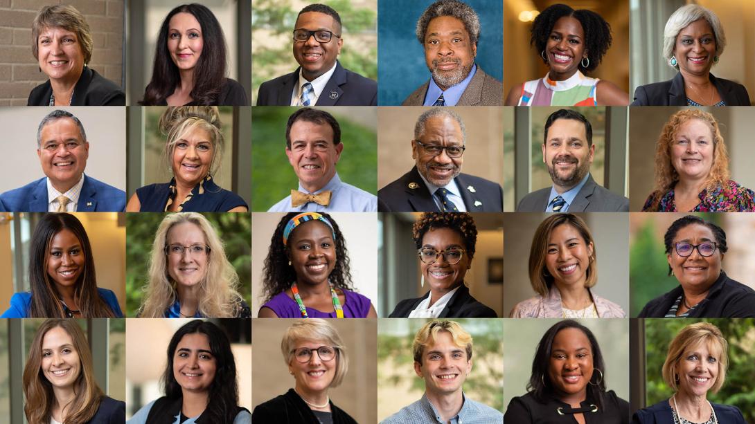 Collage of the diverse faces of OHEI at Michigan Medicine staff