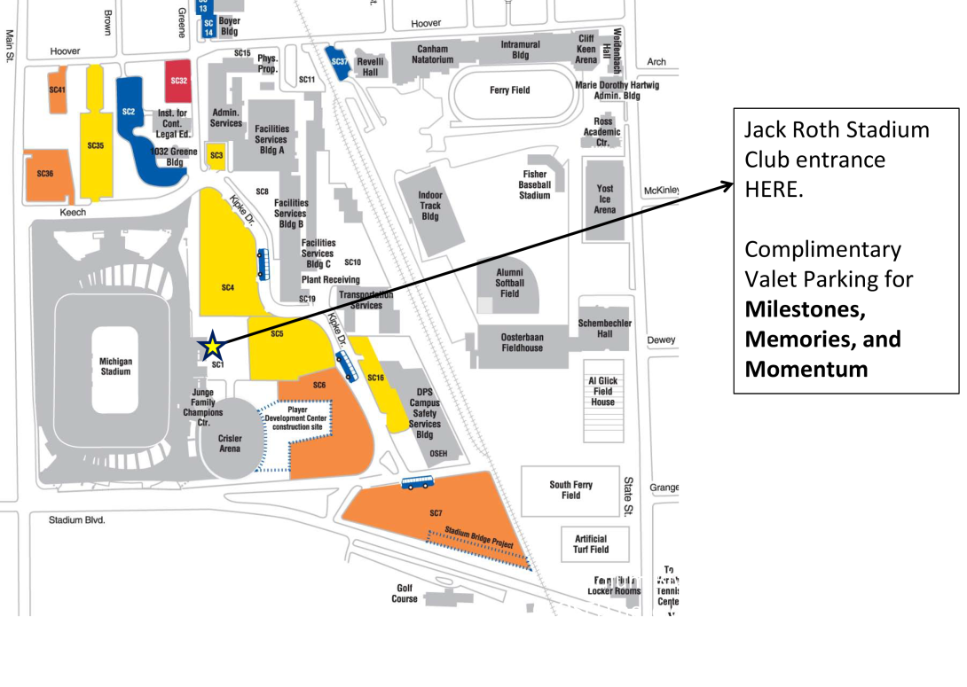 Jack Roth Stadium Club Parking for Milestones